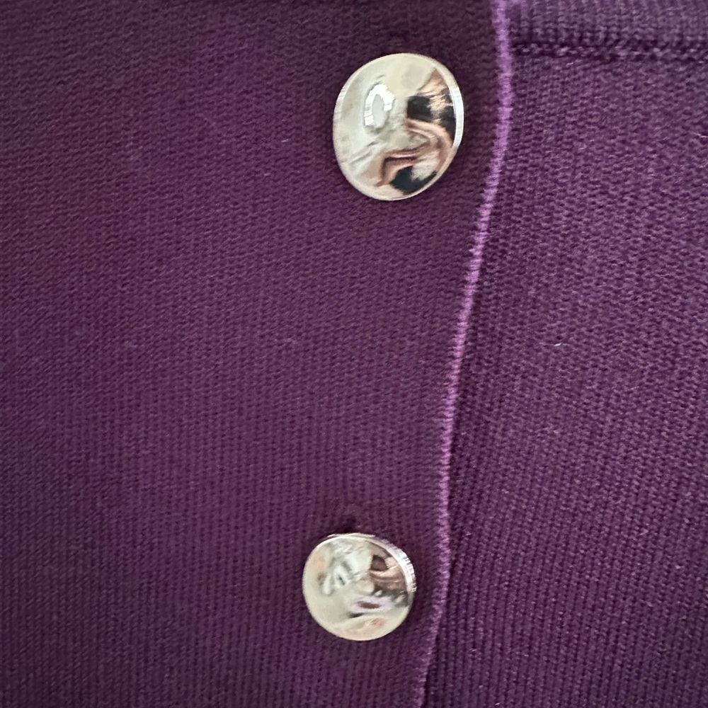 Zara Women's Burgundy Knitted Vest Top with Gold Buttons - Picture 6 of 6